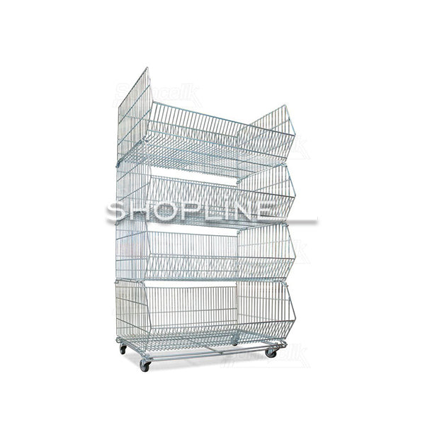 رف بأربعة مستويات على عجلات