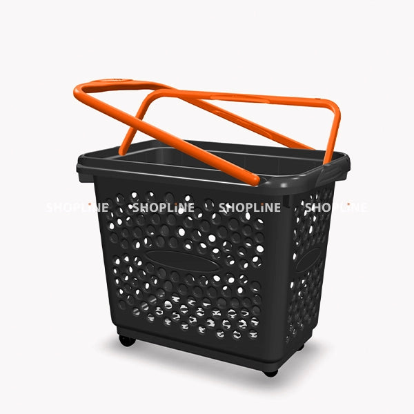 55 Liter Basket on Wheels Black body