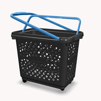 55 Liter Basket on Wheels Black body