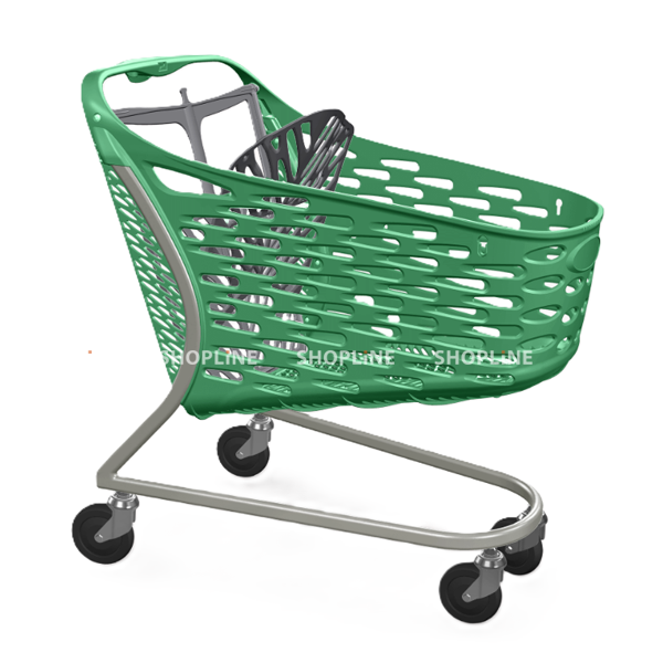 Shopping trolley with baby seat