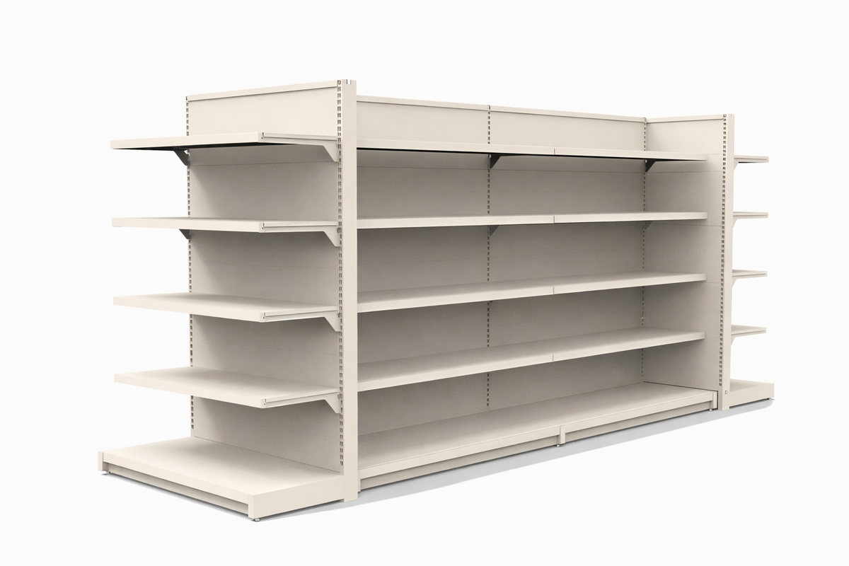 Gondola Shelving Unit – Plain Back Panel, H200×D40×L100 cm 40+4×40