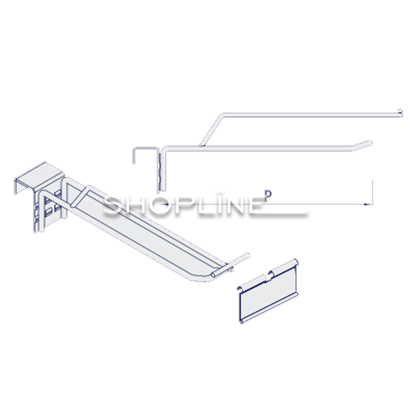 Dual Wire Hook for Rear Bar with Label Holder