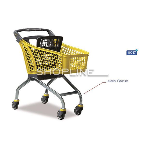 Plastic Market Trolley (Metal Case) With Baby Seat 100LT