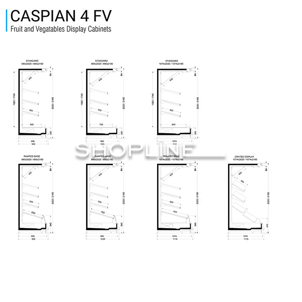 ثلاجة عرض متعددة الطوابق كاسبيان Caspian 4FV – نظام التبرید خارجي 