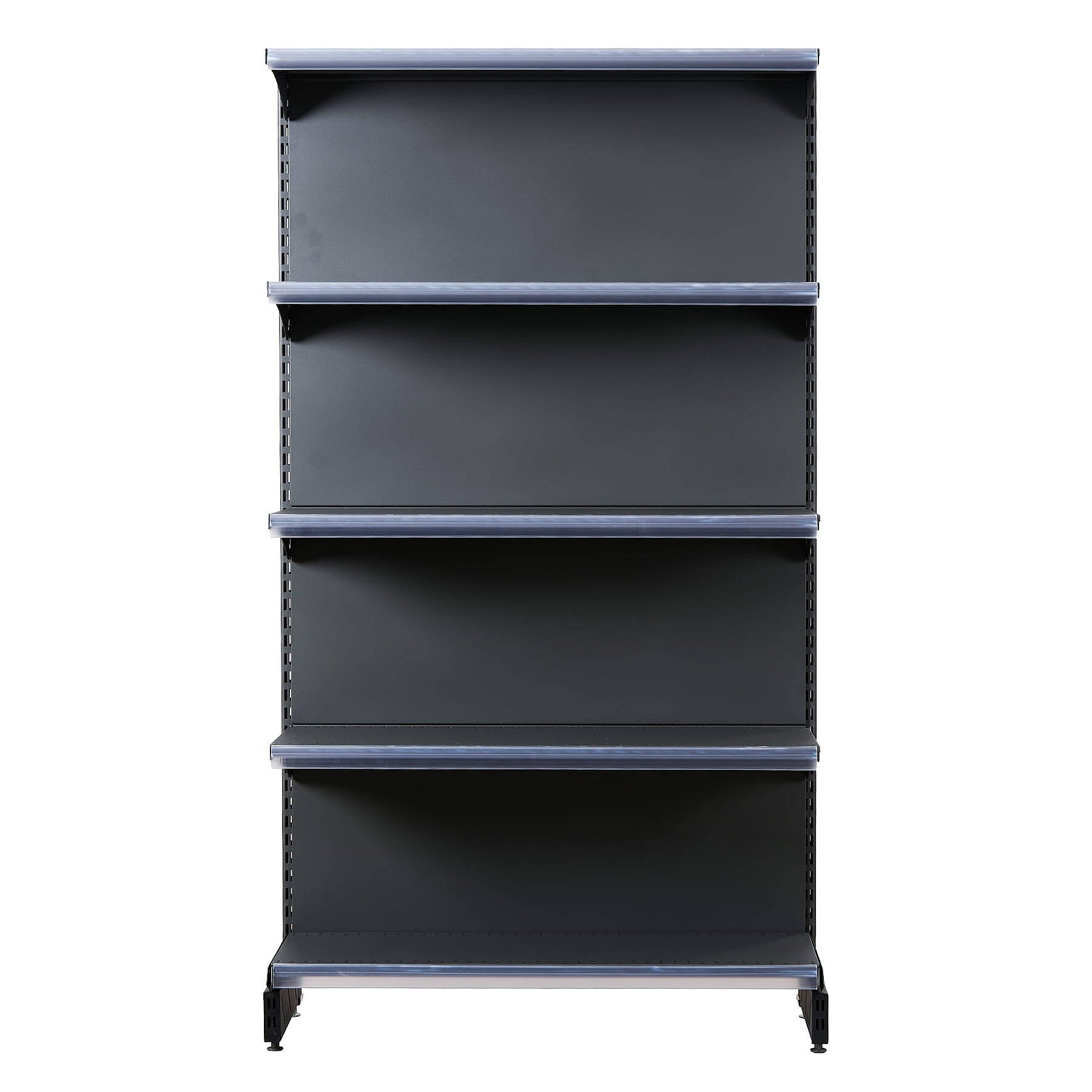 Steel Wall Shelving, 5 Shelves, 185x100x30 cm, Plain Back, Anthracite