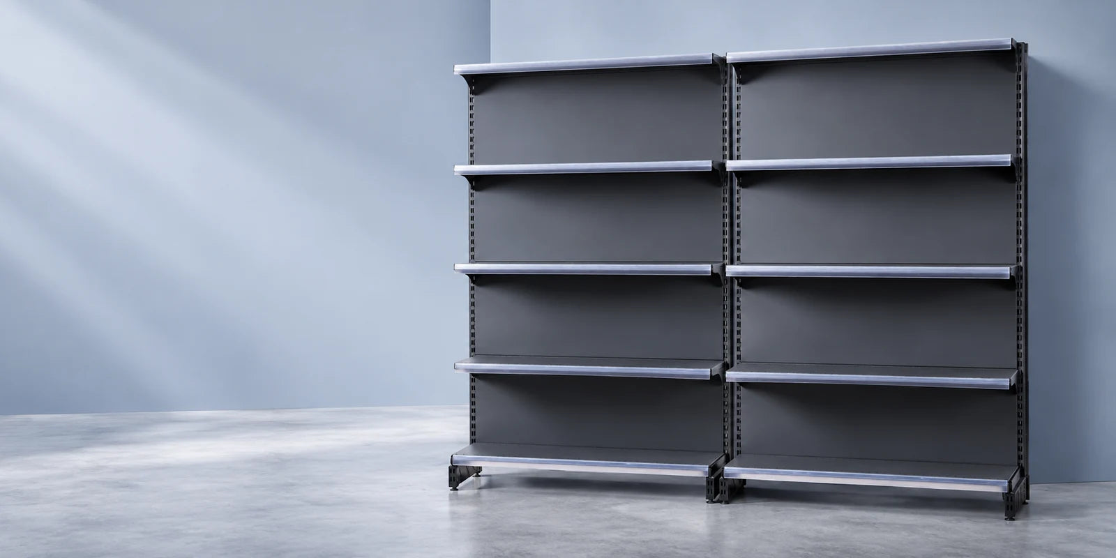 Anthracite wall shelving